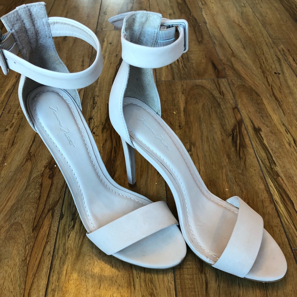 Nude strap heels